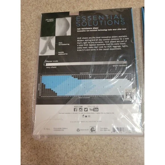 VTG Hue Essential Solutions Control Natural Pantyhose 5992N & 16286 SZ 4 NIP - Picture 7 of 11